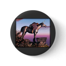 Black Unicorn Pinback Button
