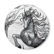 Black Unicorn Kitchen Magnets