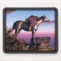 Black Unicorn Mouse Mat