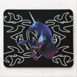 Black unicorn over Tattoo mousepad