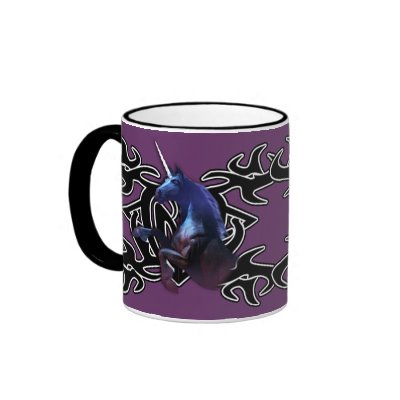 Black unicorn over Tattoo mug by DragonCat