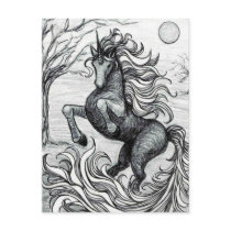 Black Unicorn Postcard