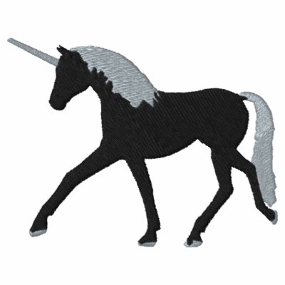 Black Unicorn with Purple Fantasy Design Embroidered Polo Shirt by mrssocolov4