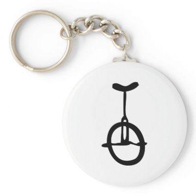 black unicycle icon keychains by Tomaniac