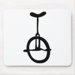 black unicycle icon mouse pad
