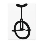 black unicycle icon post card