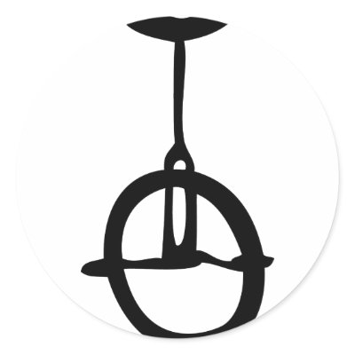 black unicycle icon sticker by Tomaniac