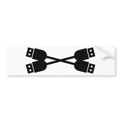 black usb icon bumper stickers by Tomaniac
