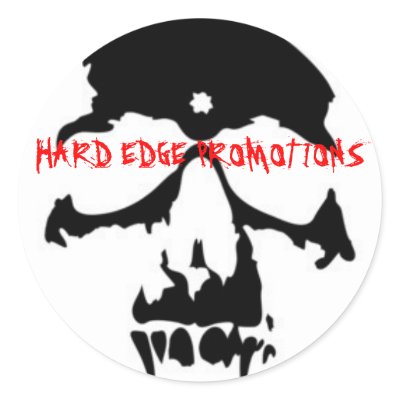 BLACK VAMPIRE SKULL, HARD EDGE PROMOTIONS ROUND STICKERS by HARDEDGEPROMOTIONS1