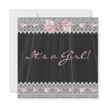 Black Velvet Pink Lace Pink Black Baby Girl Shower invitations