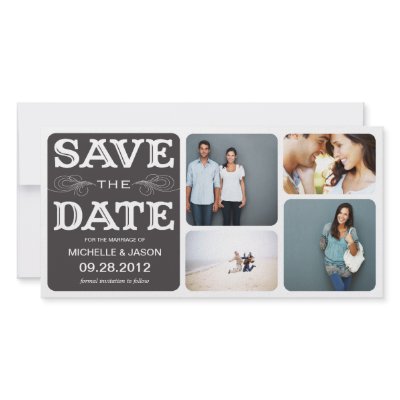 BLACK VINTAGE COLLAGE | SAVE THE DATE ANNOUNCEMENT by FINEandDANDY