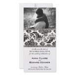 Black Vintage Damask Lace Save the Date photo cards