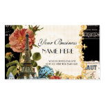 Black Vintage Eiffel Tower Rose Elegant Business Business Card