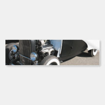 Black Vintage Hot Rod Bumper Sticker