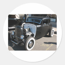 Black Vintage Hot Rod Stickers