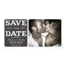 BLACK VINTAGE  | SAVE THE DATE ANNOUNCEMENT PERSONALIZED PHOTO CARD