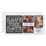 Black Vintage Save the Date Typography Photo Card