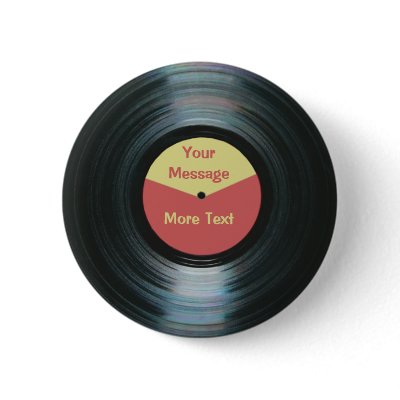 Black Vinyl Music Red and Yellow Record Label by DigitalDreambuilder