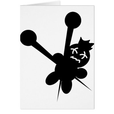 black voodoo doll needles torture cards by Tomaniac