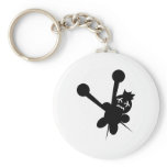 black voodoo doll needles torture key chain
