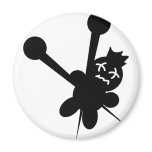 black voodoo doll needles torture magnets