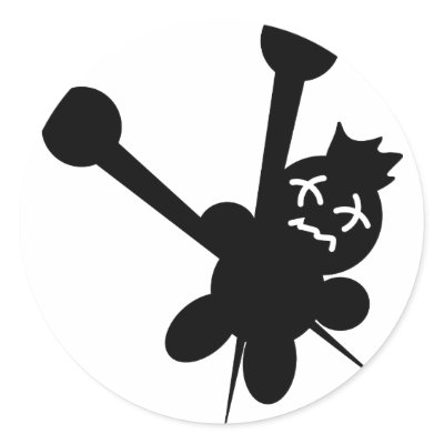 black voodoo doll needles torture stickers by Tomaniac