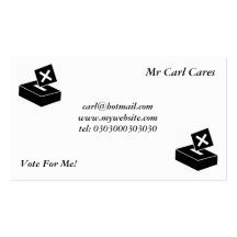 Black Vote Box Business Card Templates