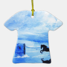black war horse ornament