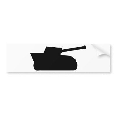 black war tank icon bumper sticker by Tomaniac