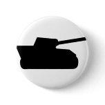 black war tank icon pinback button