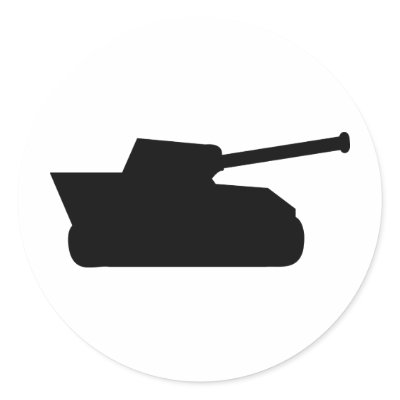 black war tank icon round sticker by Tomaniac