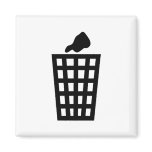 Black Waste Bin Fridge Magnets