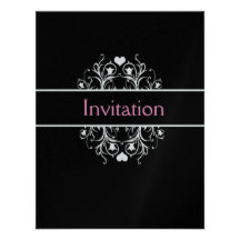 black wedding invitation