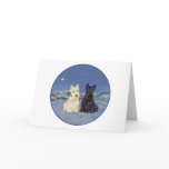 Black & Wheaten Scottish Terriers Winter Greeting Cards