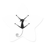 Black Whimsy Kitty 10 Star Sticker