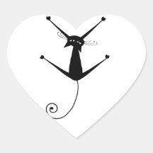Black Whimsy Kitty 10 Sticker