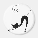 Black Whimsy Kitty 2 Fridge Magnet