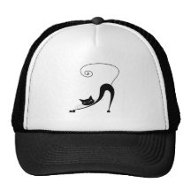 Black Whimsy Kitty 2 Mesh Hats