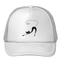 Black Whimsy Kitty 2 Mesh Hats