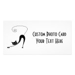 Black Whimsy Kitty 2 Personalised Photo Card