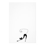 Black Whimsy Kitty 2 Stationery