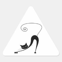 Black Whimsy Kitty 2 Sticker