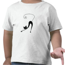 Black Whimsy Kitty 2 Tee Shirt