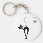 Black Whimsy Kitty 3 Key Chain