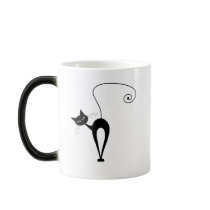 Black Whimsy Kitty 3 Coffee Mug