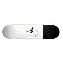 Black Whimsy Kitty 3 Skateboard Deck