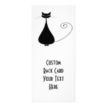 Black Whimsy Kitty 4 Custom Rack Cards