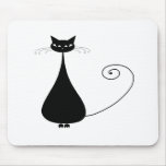 Black Whimsy Kitty 4 Mousepads
