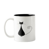 Black Whimsy Kitty 4 Mug