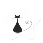Black Whimsy Kitty 4 Sticker